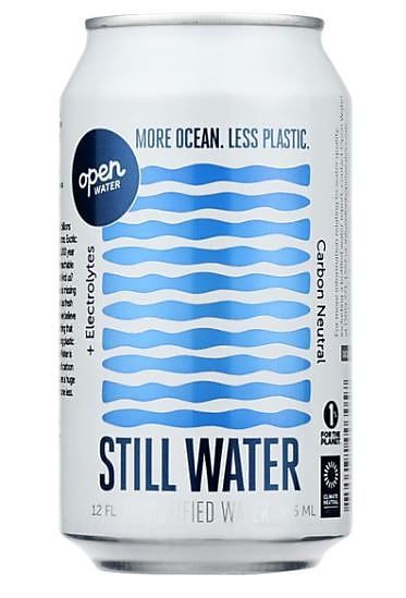 Open Water Still Canned Water with Electrolytes, 12 oz., 12/Case (343-00002)