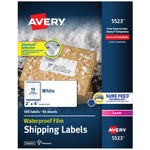Avery Waterproof Laser Shipping Labels, 2" x 4", Matte White, 500 Labels/Box (5523)