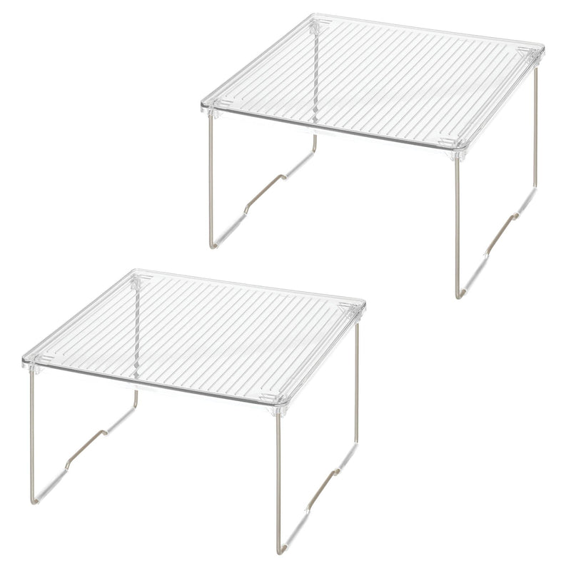 iDESIGN Stackable Cabinet Shelf Riser, Clear, 2/Pack (28988M2)