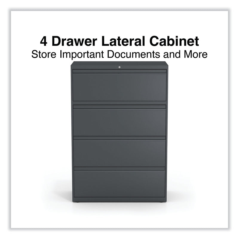 Alera® Lateral File, 4 Legal/Letter/A4/A5-Size File Drawers, Charcoal, 36" x 18.63" x 52.5"