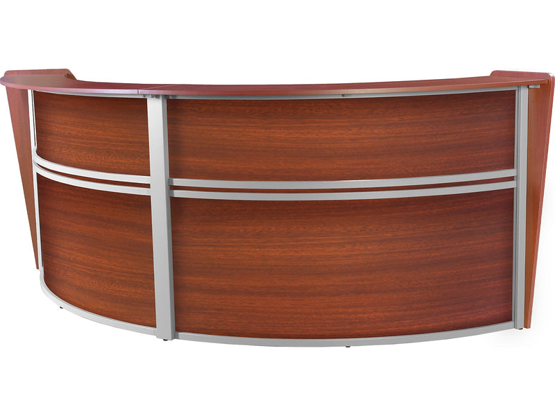 Regency Marque 124.5"W Curved Reception Desk Workstation, Cherry (77292CH)