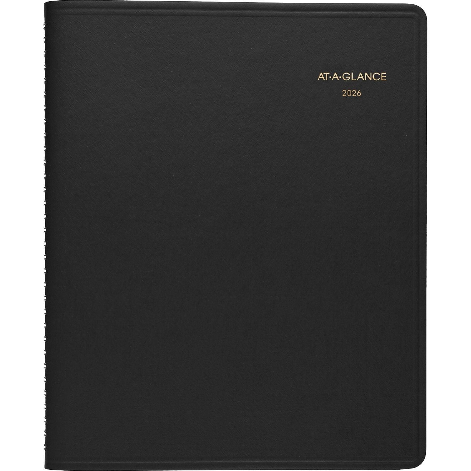 2026 AT-A-GLANCE 8" x 11" Calendar Monthly Planner, Faux Leather Cover, Black (70-260-05-26)