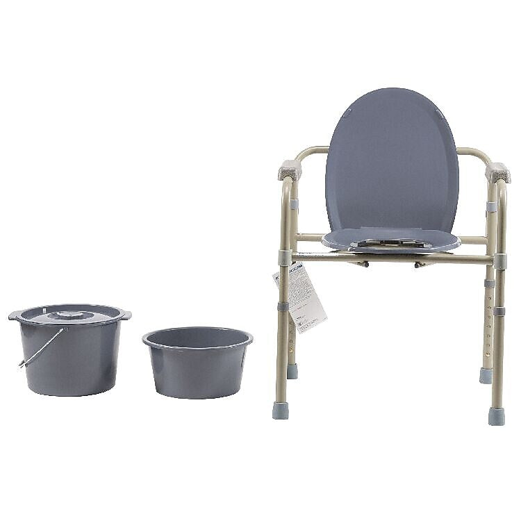 Dynarex Elongated Folding Bedside Commode Seat & Lid (10373)