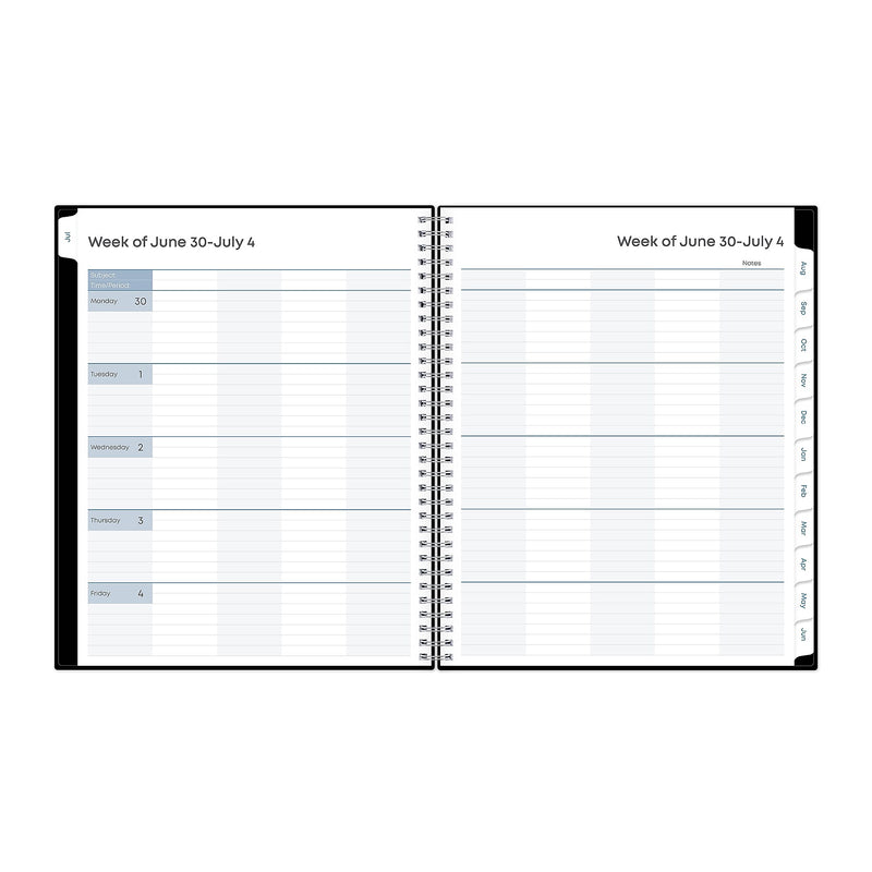 2025-2026 Blue Sky 8.5" x 11" Academic Year Weekly & Monthly Planner, Plastic Cover, Solid Black (134433-A26)