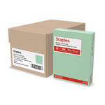 Staples Pastel 30% Recycled Color Copy Paper, 20 Lbs., 8.5" x 11", Green, 5000/Carton (14781-AA)