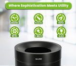 Alpine Industries Stainless Steel Trash Can, 27 Gallon, Black (ALP475-27-BLK)