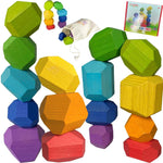 Extasticks Stackalino Wooden XL Balancing Stacking Rocks, 17/Pack (EXAE3309)