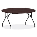 Alera® Round Wood Folding Table, 59 dia x 29.13h, Mahogany (ALEFT7260DMY)