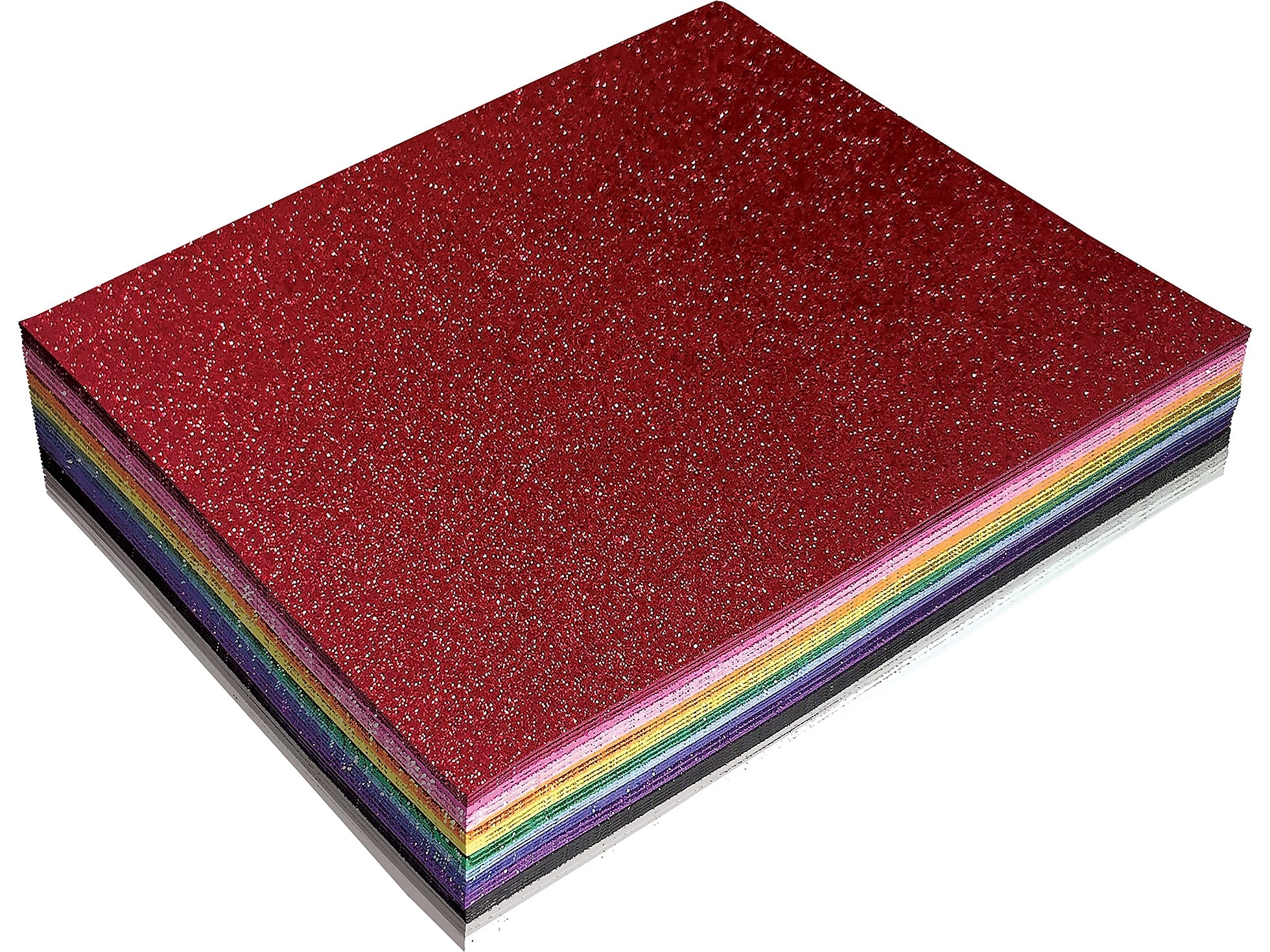 Better Office Glitter EVA Foam Sheets, Assorted Colors, 36/Pack (01150)