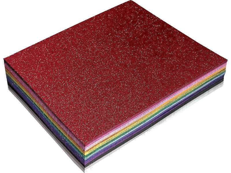 Better Office Glitter EVA Foam Sheets, Assorted Colors, 36/Pack (01150)