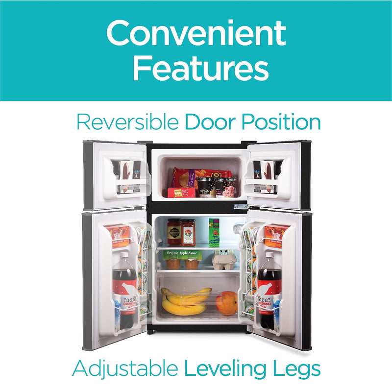 Black & Decker Adjustable Temperature Control Refrigerator w/Freezer, 3.1 Cu. Ft., Black (BCRDK32B)