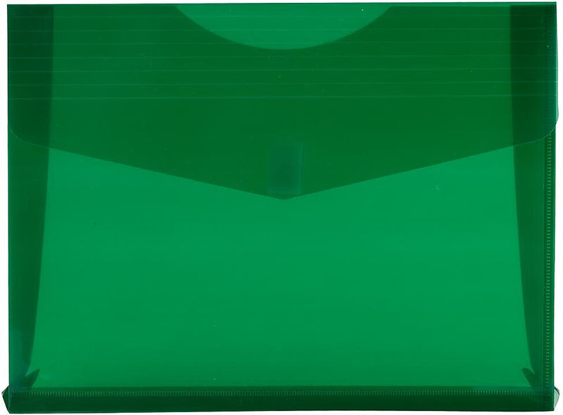 JAM Paper Premium Plastic Document File, Letter, Green, 3/Pack (218V2GRX3)