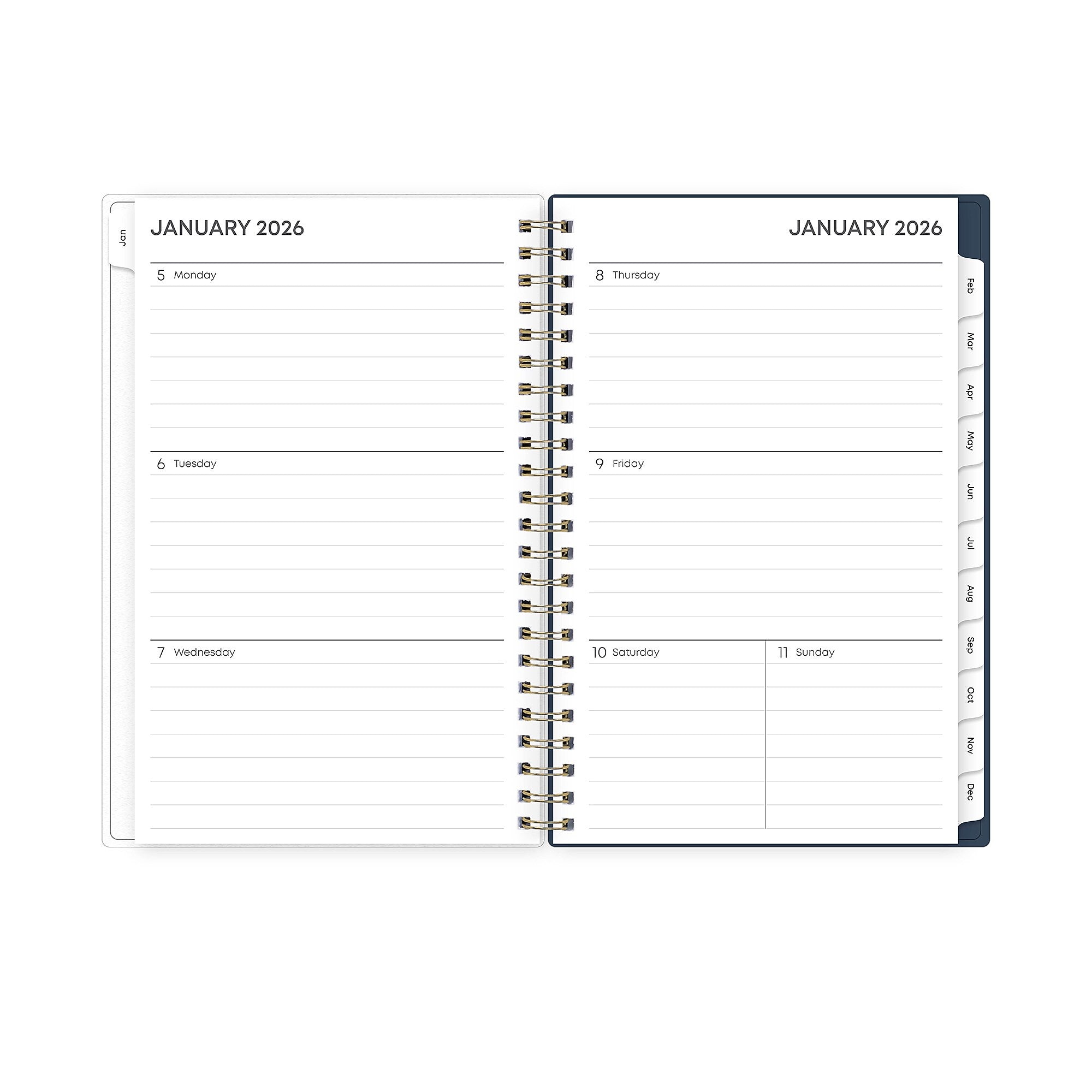 2026 Blue Sky Ashlyn 5" x 8" Calendar Year Weekly & Monthly Planner, Plastic Cover, Multicolored (143958-26)