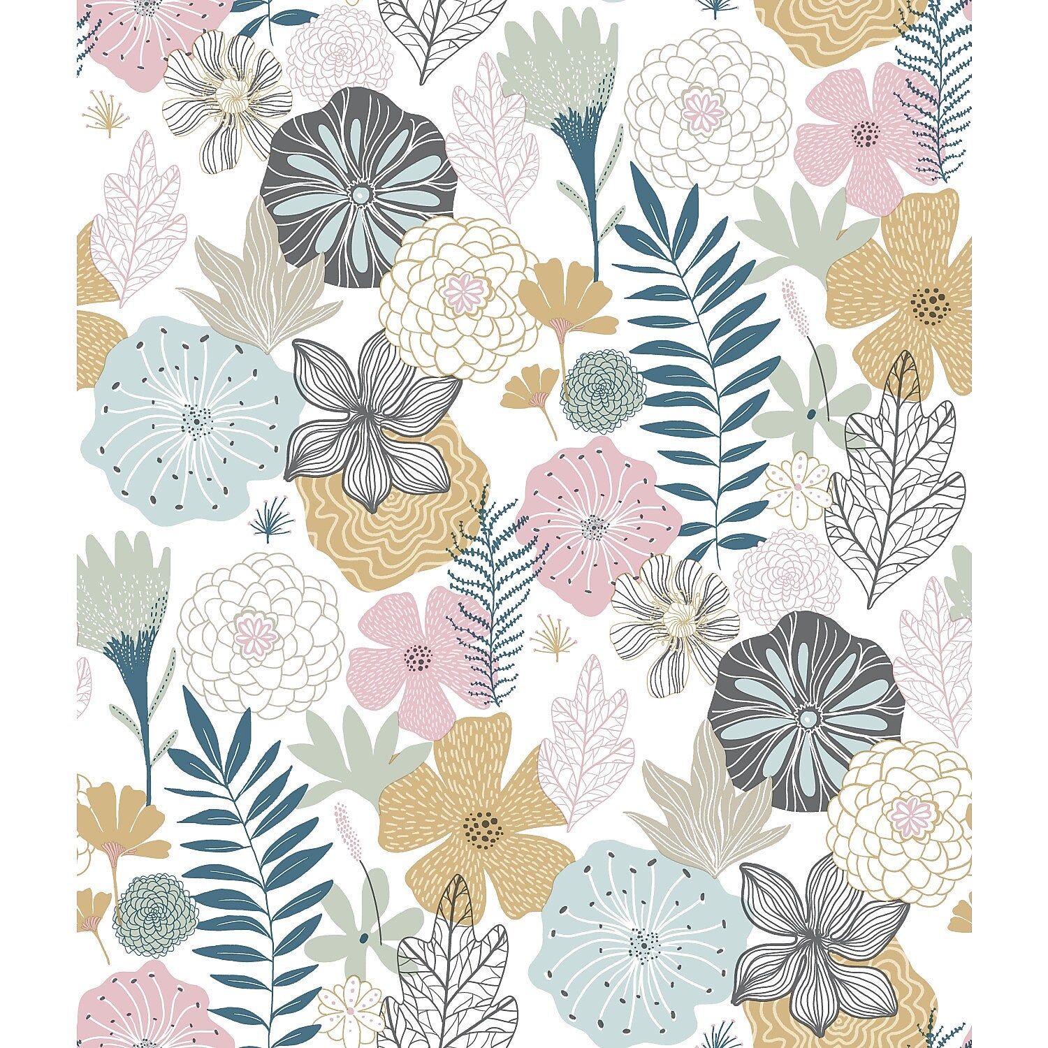 York Wallcoverings Perennial Blooms Peel and Stick Wallpaper (RMK11328WP)