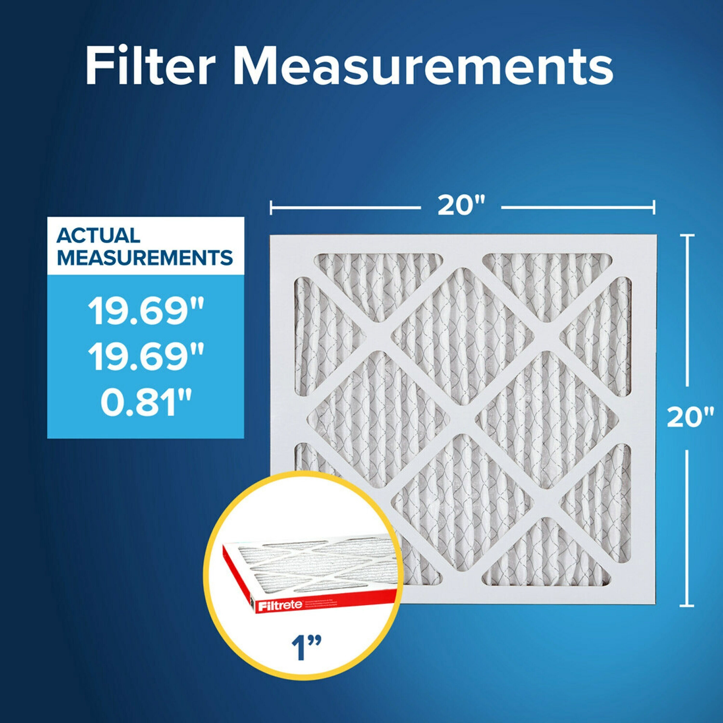 Filtrete Allergen Defense 20" x 20" x 1" Air Filter, MERV 11 (9802-4)