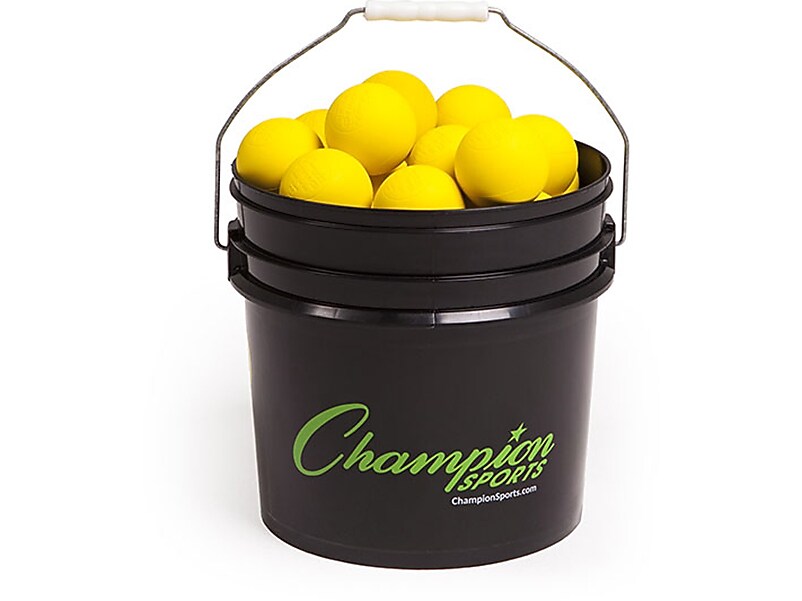 Champion Sports Lacrosse Ball Bucket, Yellow/Black (LBYN36)