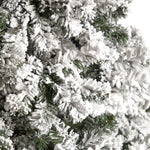 Nearly Natural 10-ft Flocked West Virginia Fir Artificial Christmas Tree with 800 Clear LED Lights and 1680 Tips (T3381)