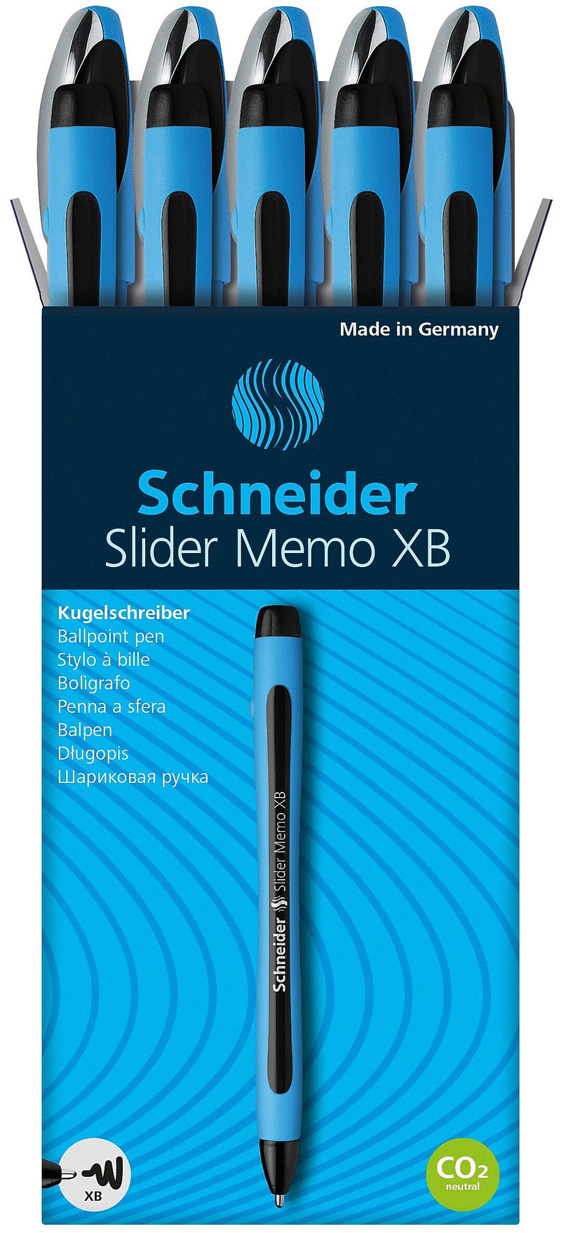 Schneider Slider Memo Ballpoint Pen, Extra Broad Point, Black Ink, 10/Box (150201)
