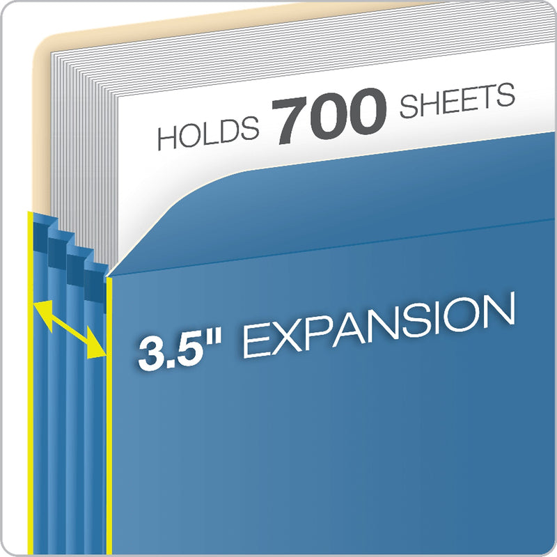 Pendaflex Color File Pocket, 3 1/2" Expansion, Letter Size, Blue (1524E BLU)