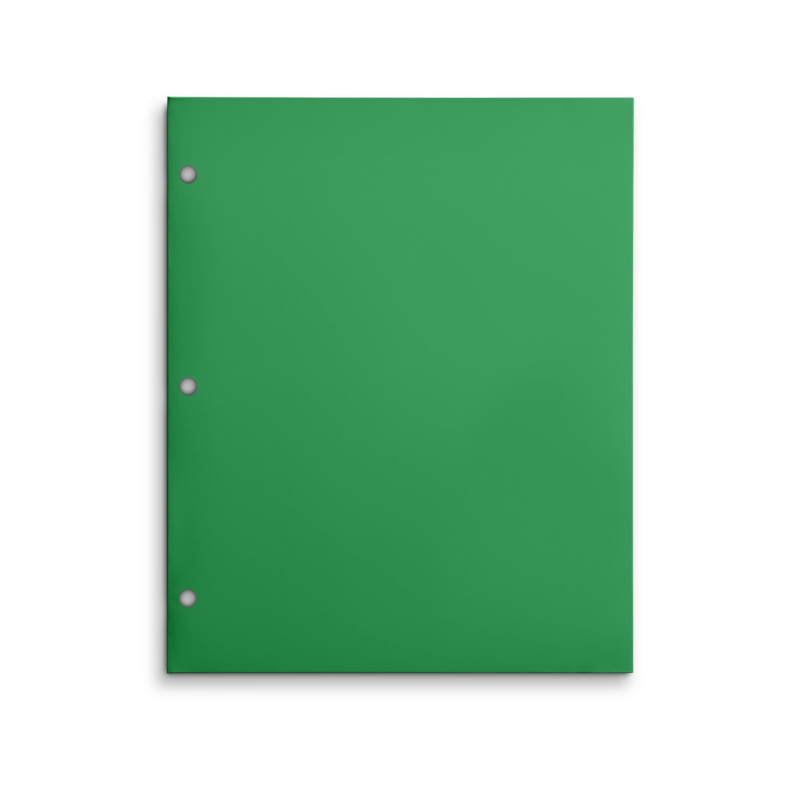 Staples 3-Hole Punched 4-Pocket Paper Presentation Folder, Green (ST56212-CC)