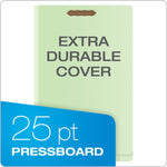 Pendaflex Reinforced Pressboard Classification Folder, 2-Dividers, 2" Expansion, Legal Size, Light Green, 10/Box (23324)