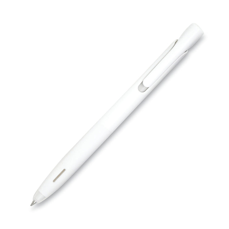 Zebra® bLen Gel Pen, Retractable, Fine 0.7 mm, Black Ink, White Barrel, Dozen