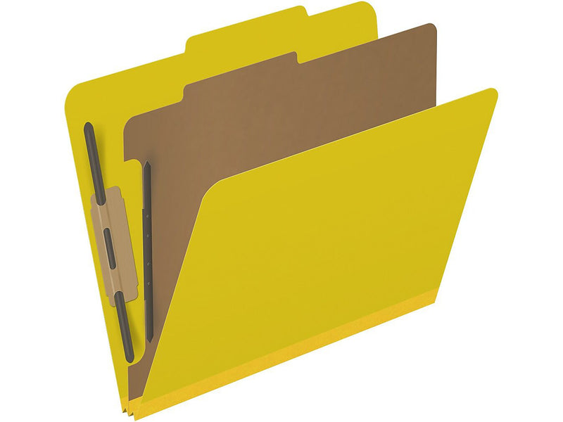 Medical Arts Press Pressboard Classification Folder, 1 Divider, 2" Expansion, Letter Size, Yellow, 10/Box (DV-T42-14-3YLW)