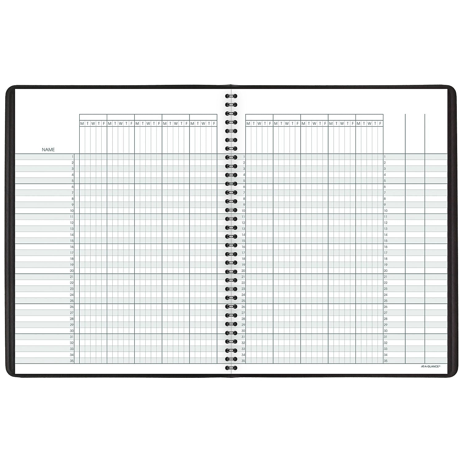 AT-A-GLANCE 8.25" x 10.88" Weekly Teacher's Planner, Faux Leather Cover, Black (80-155-05)