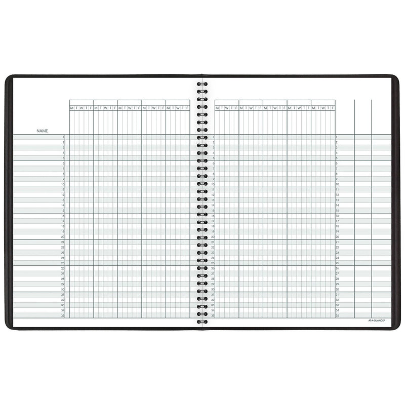 AT-A-GLANCE 8.25" x 10.88" Weekly Teacher's Planner, Faux Leather Cover, Black (80-155-05)