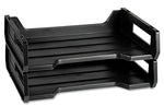 AbilityOne Side Loading Stackable Letter Tray, Letter Size, Black, 2/Pack (NSN0944307)