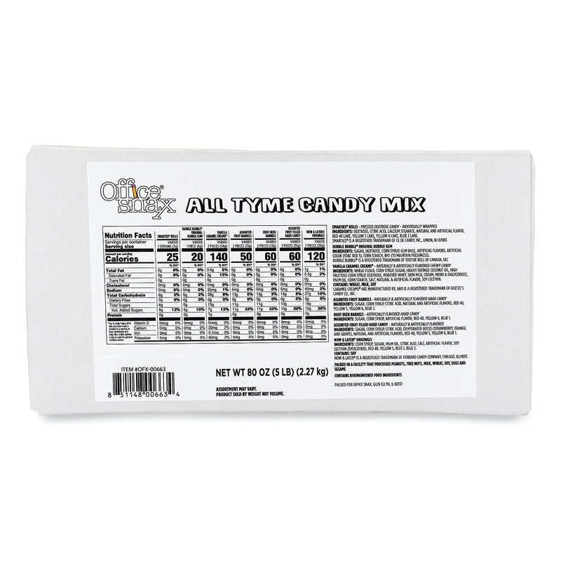 Office Snax All Tyme Candy Mix, 5 lbs. (OFX00663)