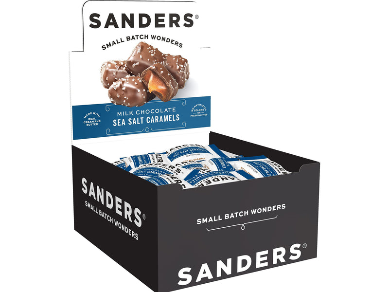 Sanders Small Batch Wonders Snack-Size Sea Salt Milk Chocolate Caramels, 24 oz., 48 Pieces/Box (27163)