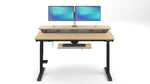 VersaDesk PowerLift Split-Level 60"W Electric Rectangular Adjustable Standing Desk, Maple/Black (PL2SD6030-BM)