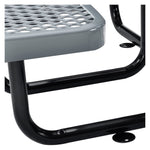 Global Industrial 46" Round Picnic Table, Expanded Metal, Gray (277150GY)