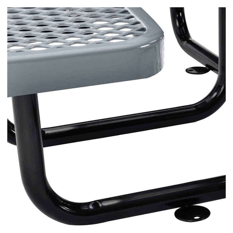 Global Industrial 46" Round Picnic Table, Expanded Metal, Gray (277150GY)