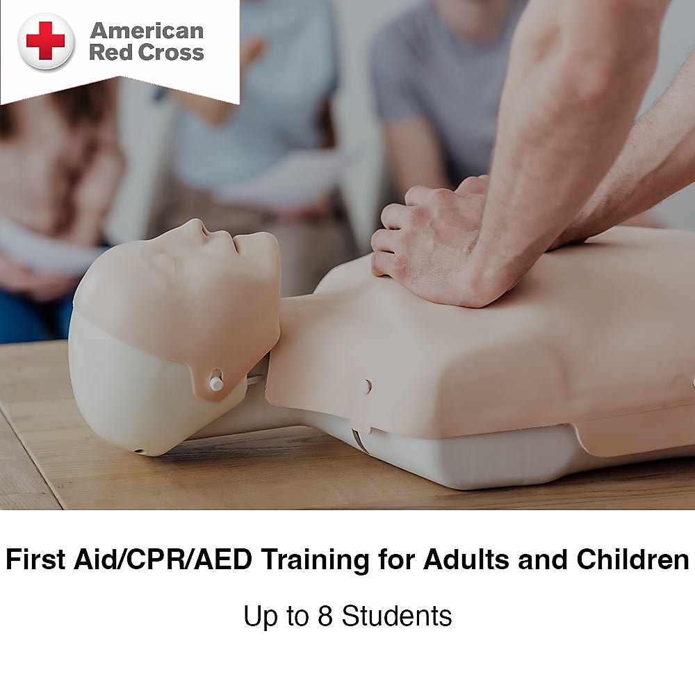 American Red Cross On-Site First Aid, CPR & AED Training for Adults & Children, 8 Person Minimum (ARCHSFACPRAED)
