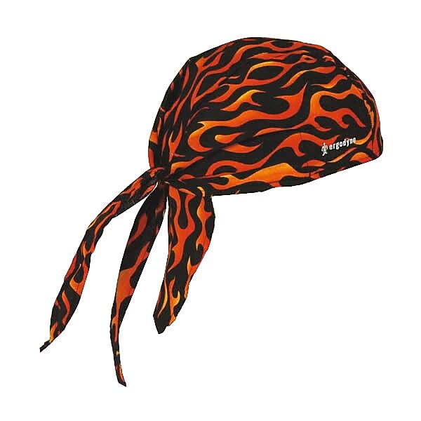 Ergodyne Chill-Its 6615 High-Performance Cooling Bandana, Flames, One Size, 6/Carton (12485)