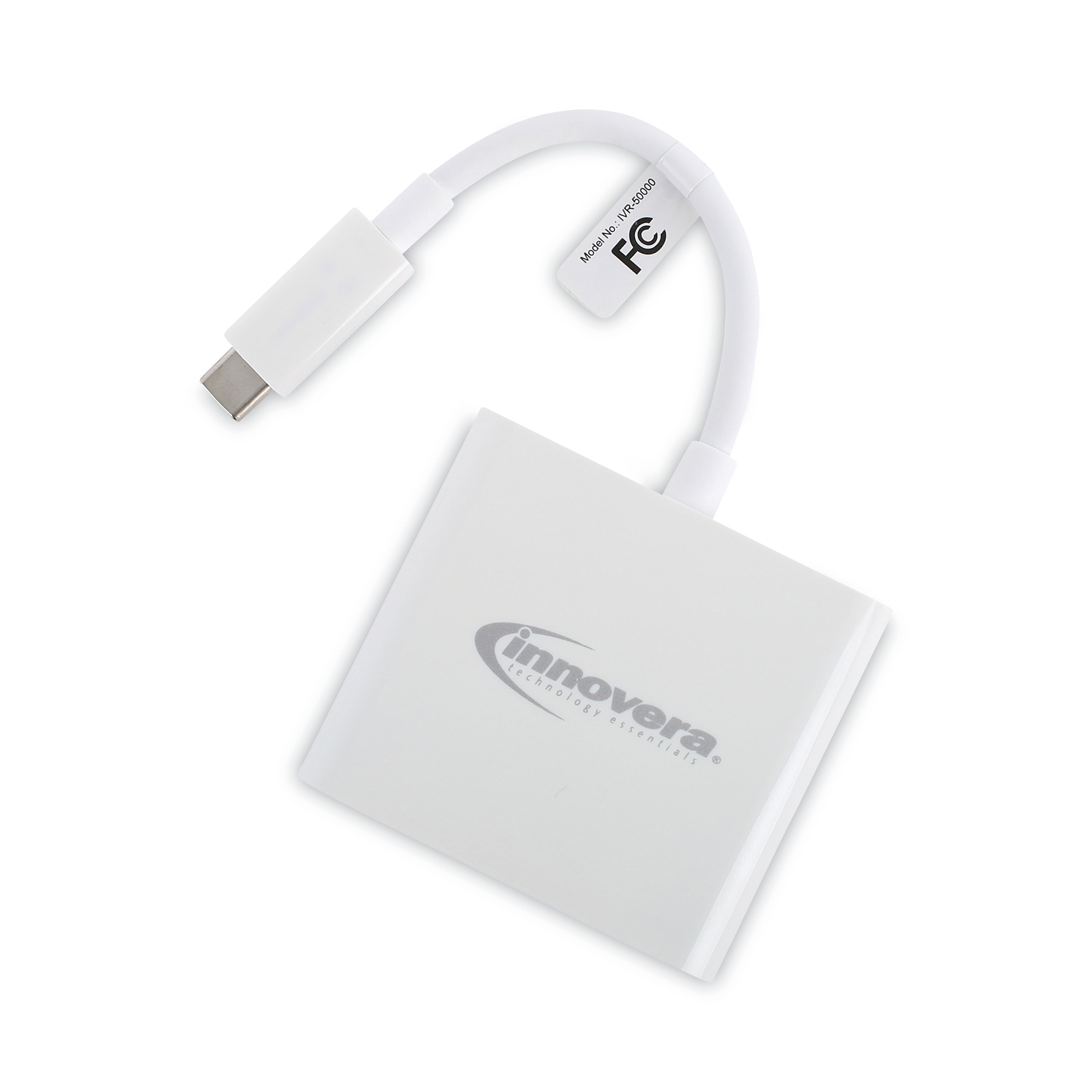 Innovera USB Type-C to HDMI/USB-A/USB-C Adapter, Male to Female, White (IVR50000)