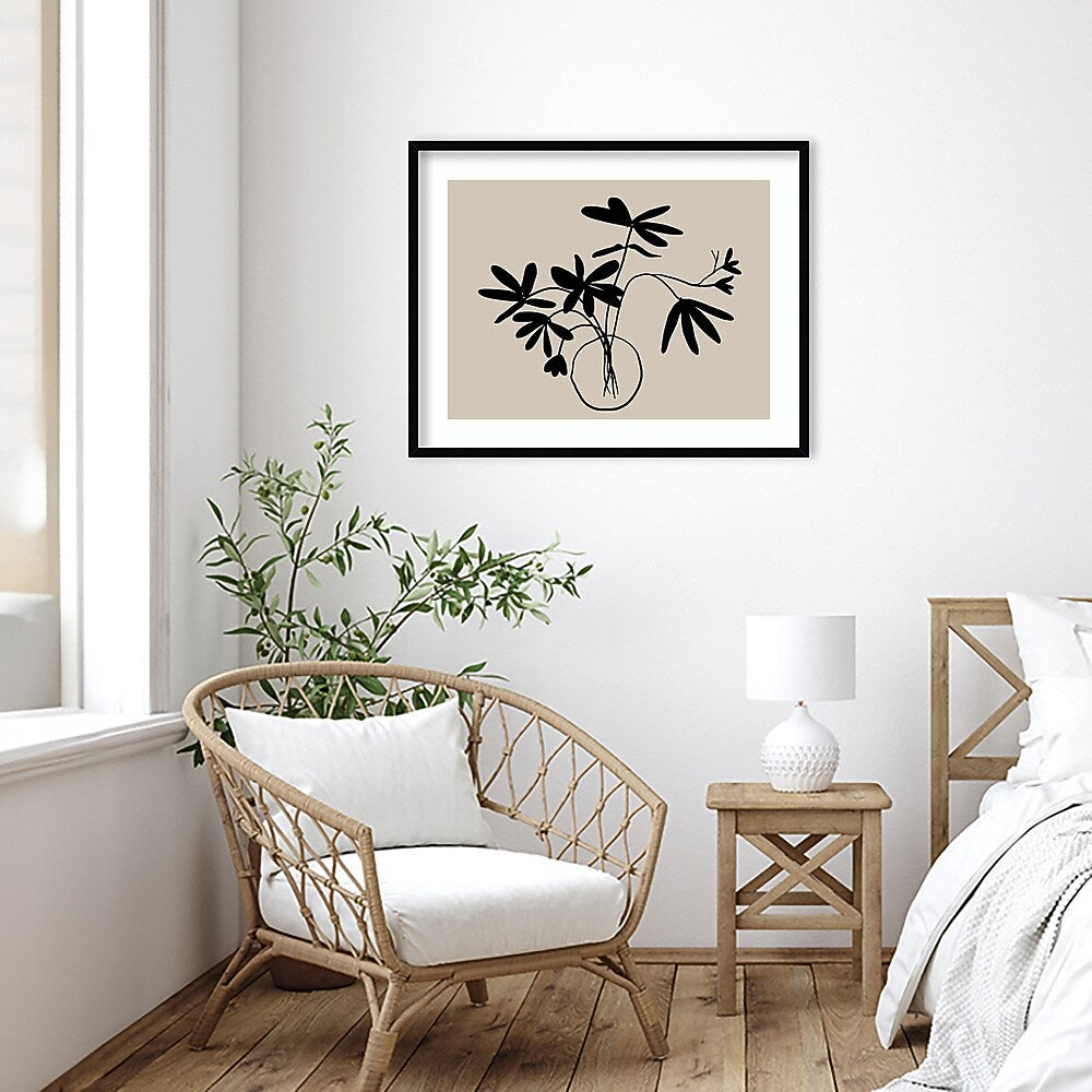 Amanti Art Beige Etchings III Poster by Urban Road Wood Framed Wall Art Print, 33" x 26" (A42675547894)