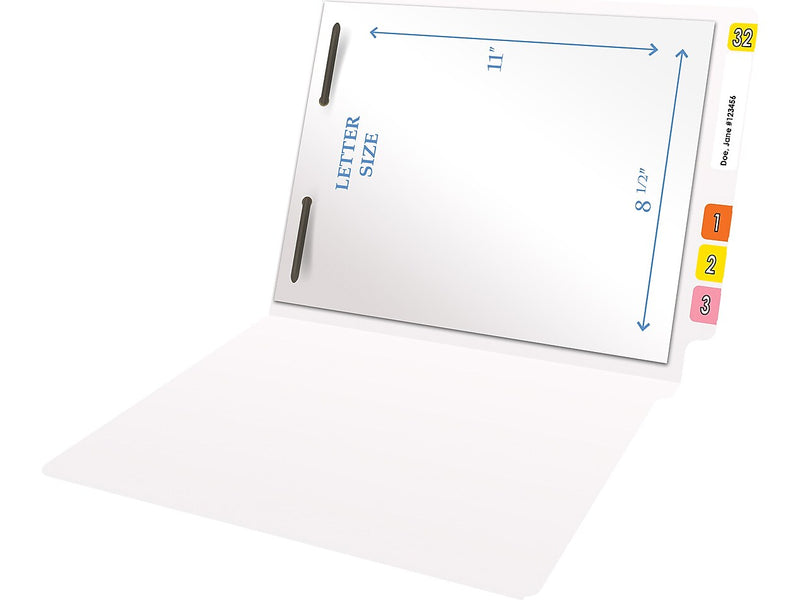 Medical Arts Press Heavy Duty End Tab File Folder, Straight-Cut, Letter Size, White, 40/Box (S-09461-WHT)