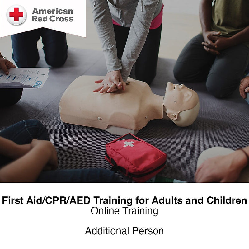 American Red Cross Blended First Aid, CPR & AED Training for Adults & Children, 1 Additional Student (ARCCPRAEDFABLD1)