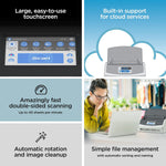 RICOH ScanSnap IX1600 PA03770-B615 Wireless Duplex Document Scanner, White