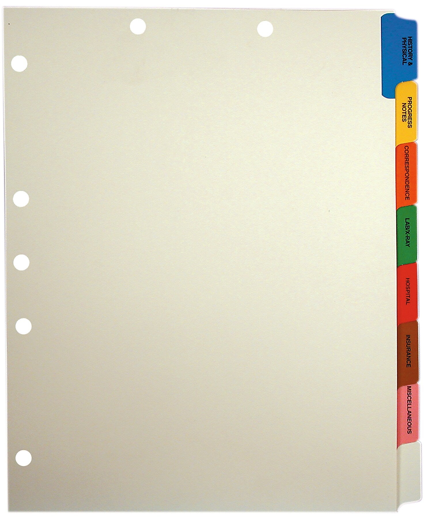 Tabbies Patitent Pre-Printed Cardstock Dividers, 8, Ivory, 40/Set (TAB54505)
