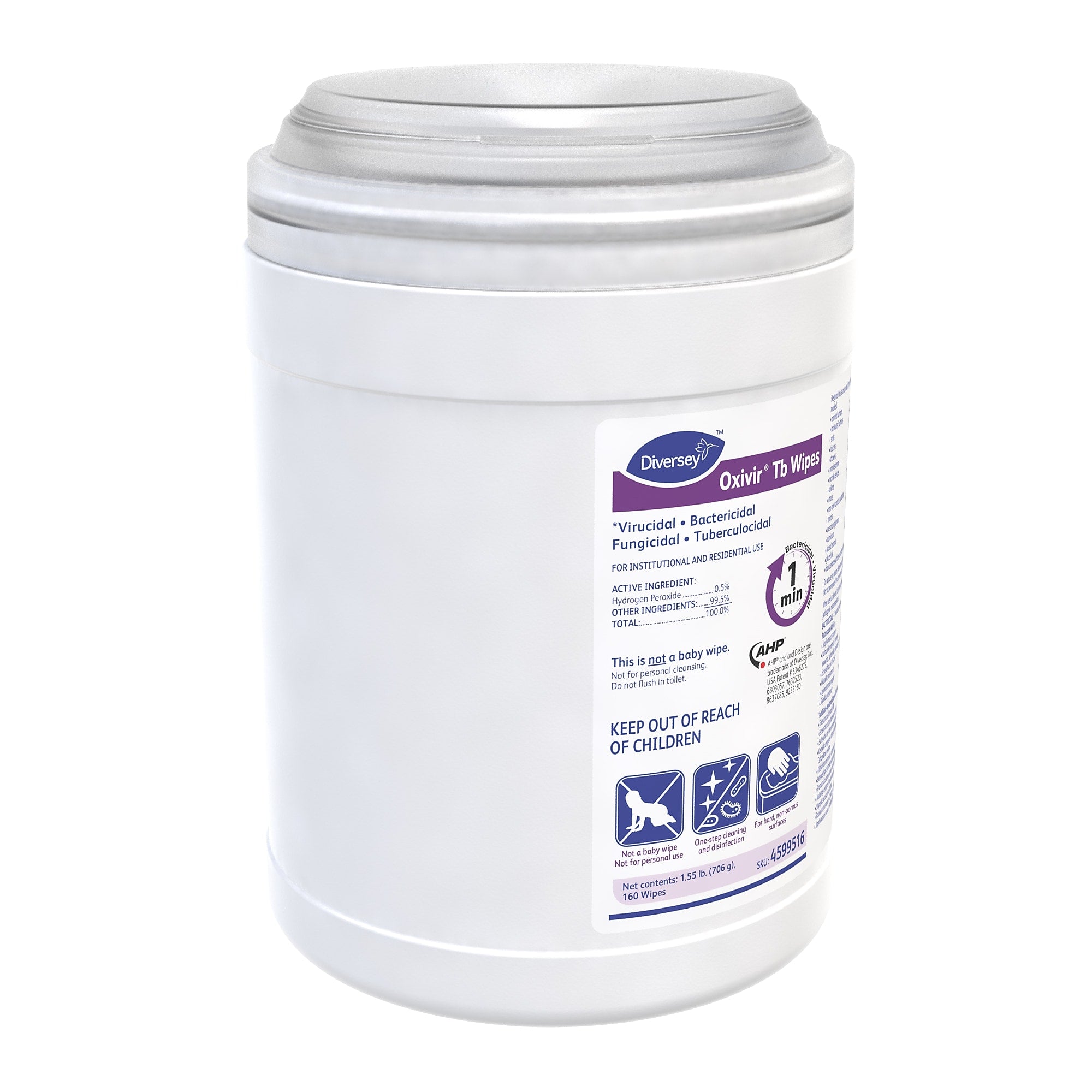 Diversey Oxivir Tb Disinfecting Wipes, 160/Pack (4599516)