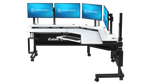 VersaDesk Foundry Bench 80"W Electric Corner Adjustable Standing Desk, White/Black (FBC8080-BW-APP)