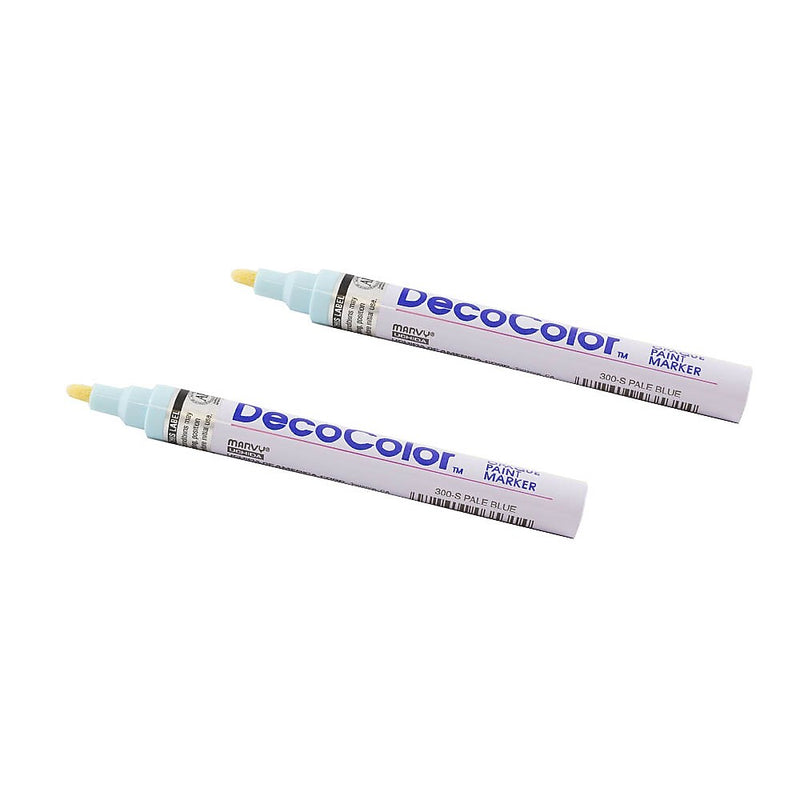 Marvy Uchida DecoColor Opaque Paint Markers, Broad Tip, Pale Blue, 2/Pack (526300PBa)