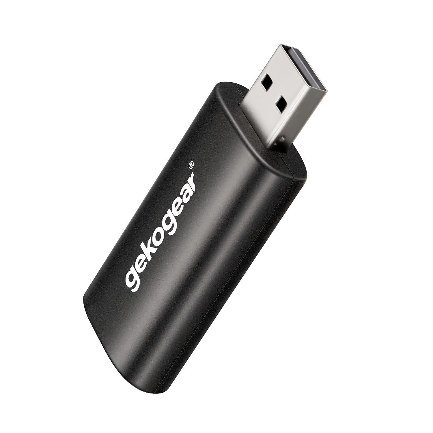 GekoGear Orbit A100 Wireless USB Dongle Compatible with Apple Carplay, Black