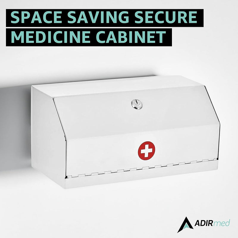 Viva Comfort Steel Secure Surface-Mount Medicine Medical Cabinet, 0.2 cu. ft., White, (ADI999-05-WHI-MK)