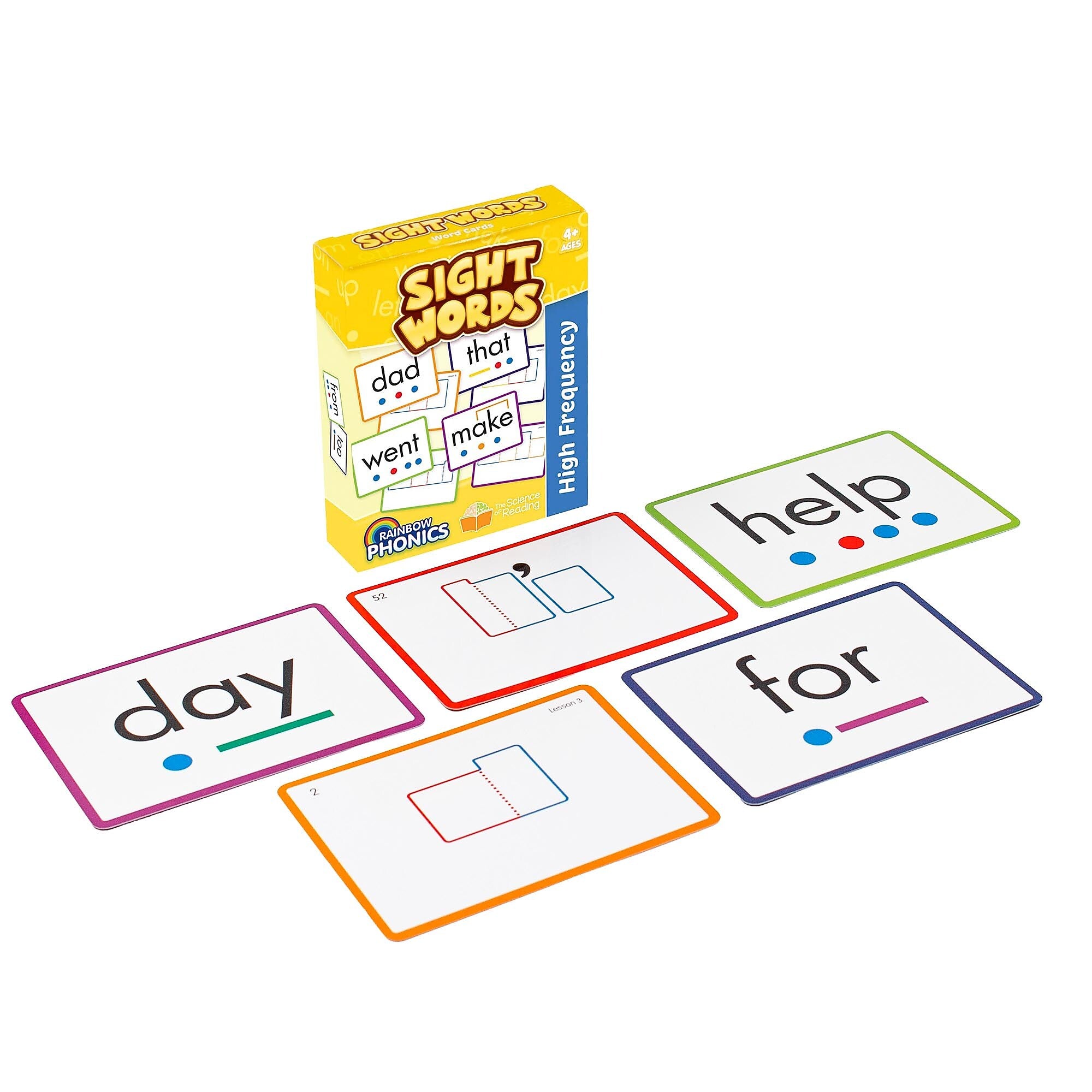 Junior Learning Rainbow Phonics Sight Word Cards, High Freguency, 52/Set (JRLRP108)