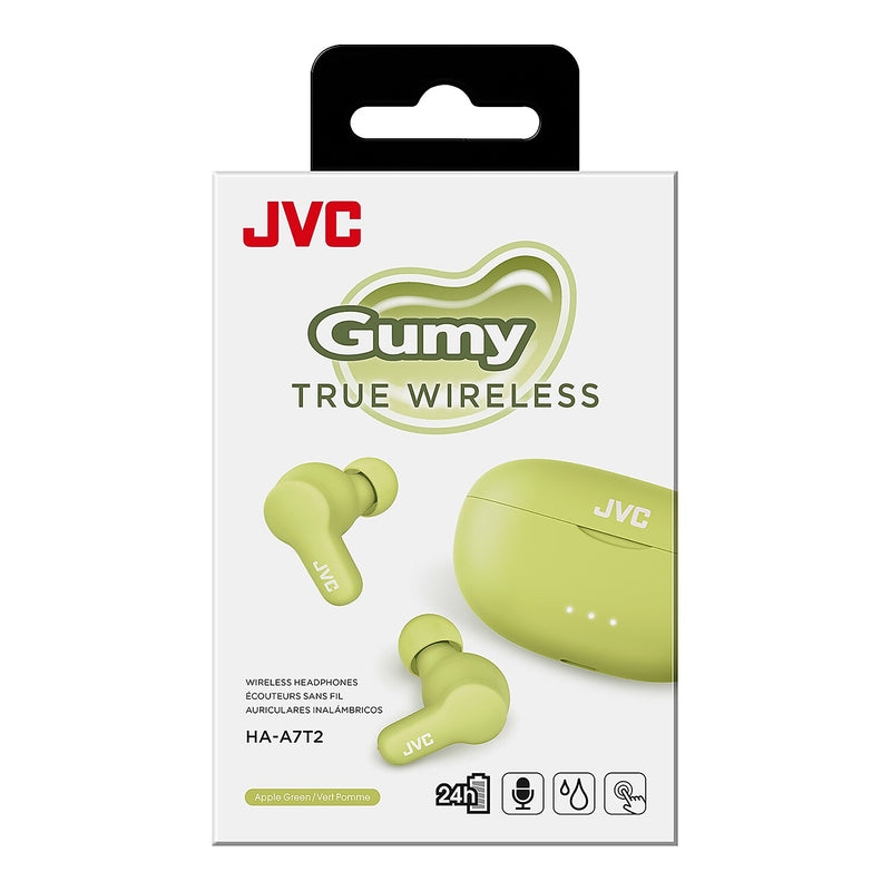 JVC Gumy Wireless Earbuds, Bluetooth, Apple Green (JVCHAA7T2G)